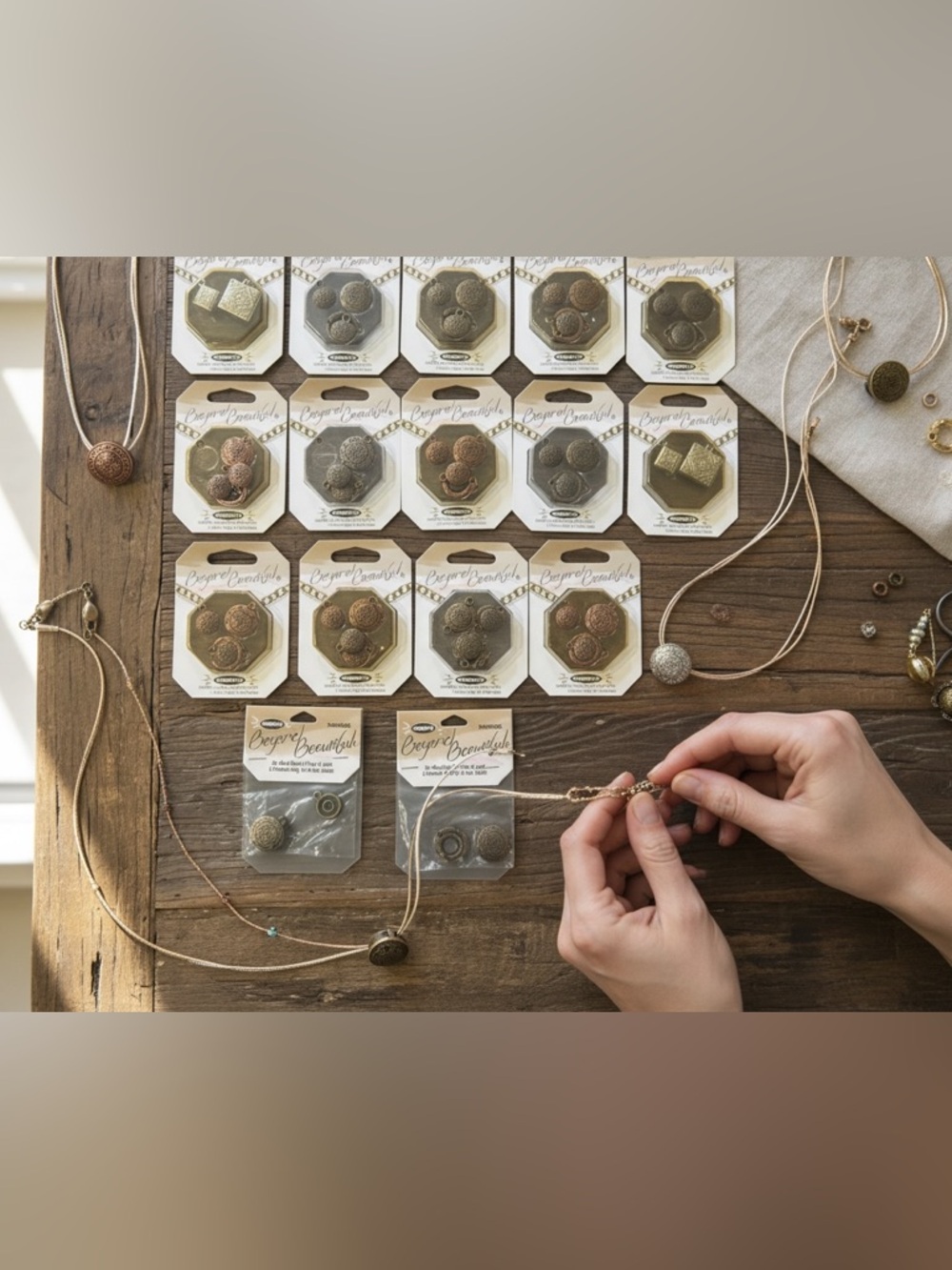 Lot of 18 New Packs Magnetic Jewelry Clasps 44 Total Antique Finish Craft Supply
